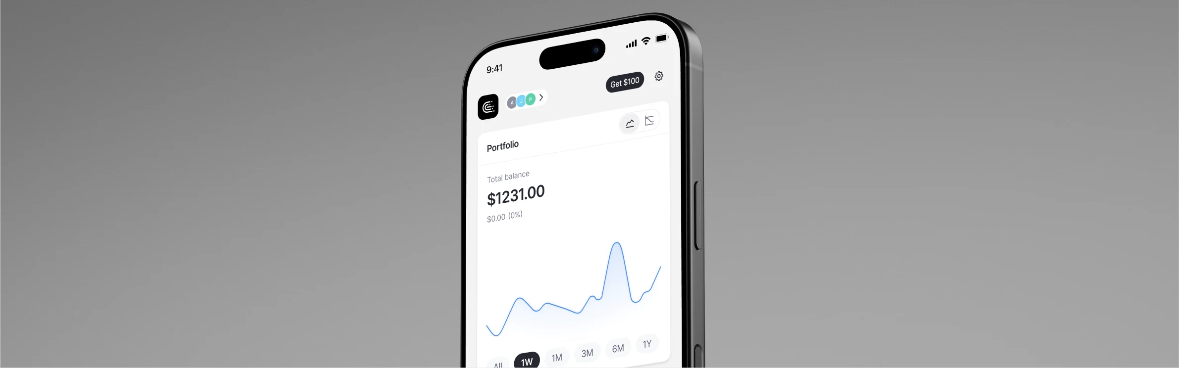 Cairn — the portfolio screen on a phone